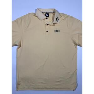 FootJoy Golf Polo Shirt Large Yellow The Quarry Golf Club Stretch Short Sleeve
